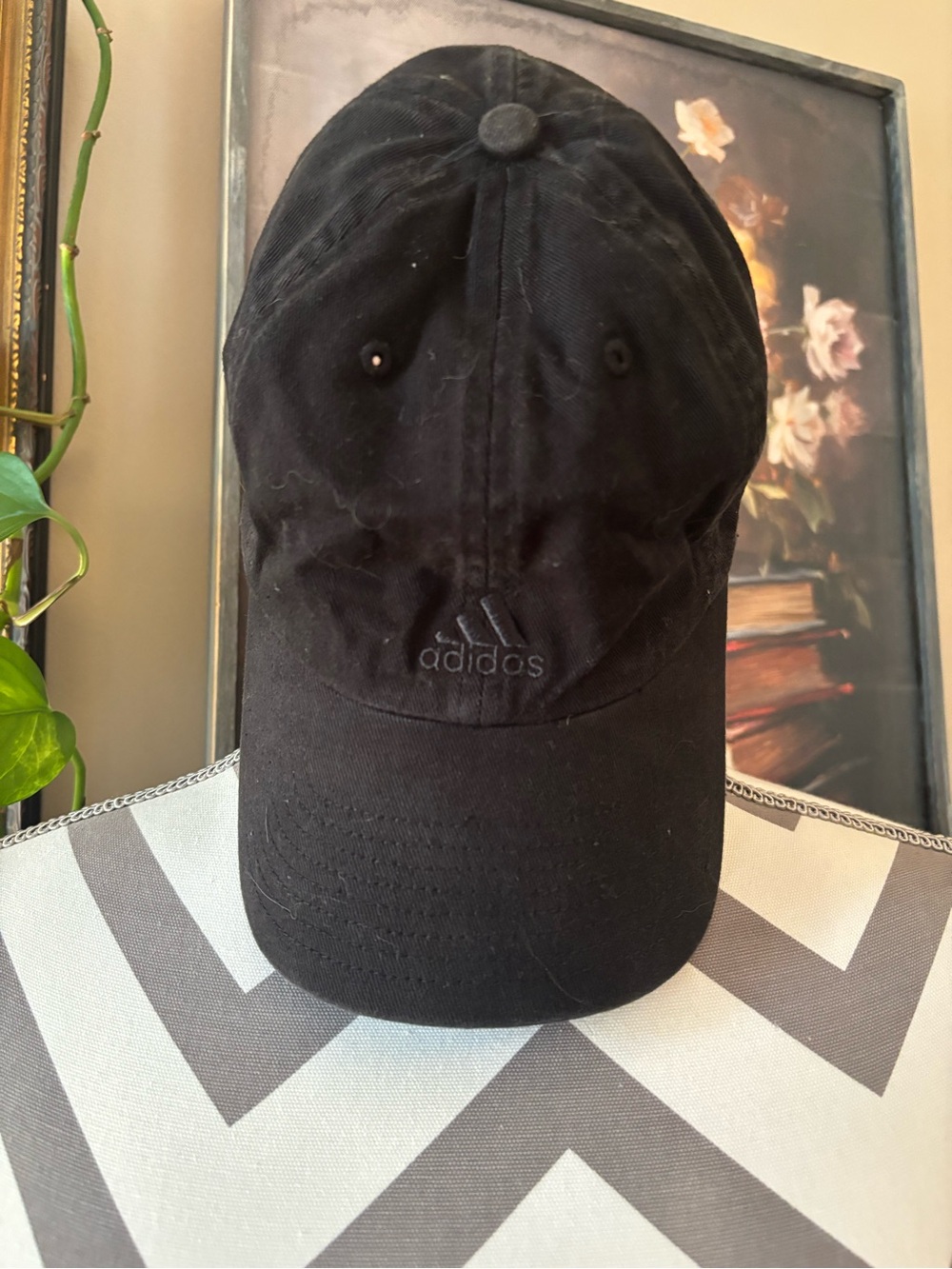 adidas Black Curved-Brim Logo Baseball Cap